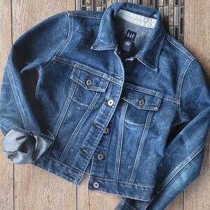 GAP DISTRESSED CROPPED DENIM JACKET WOMEN'S XS